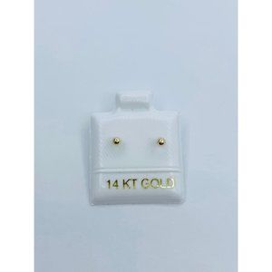 14k Gold earrings tiny balls 2.5mm - Arete bolita